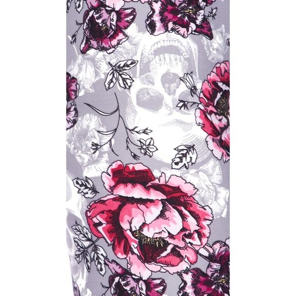 Womens One Sizes Skull Roses Leggings - Picture 5 of 7